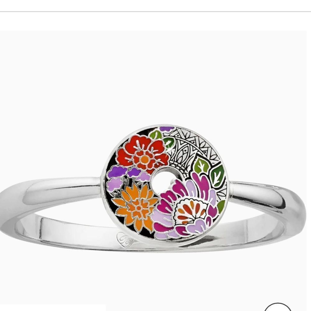 Brighton Africa Stories Floral Hinged Bangle NWT